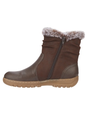 Jo & Joe Ladies Hazel Cognac Ankle Boot With Faux Fur Lining